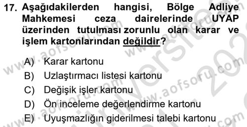 Temel Kalem Mevzuatı Bilgisi Dersi 2021 - 2022 Yılı Yaz Okulu Sınav Soruları 17. Soru