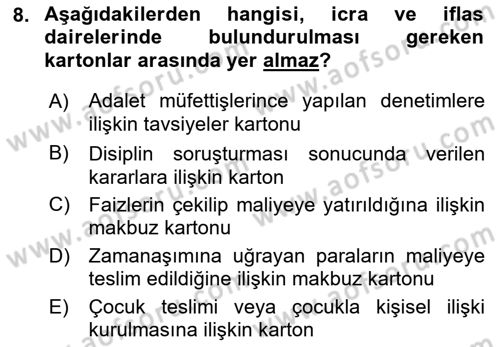 Temel Kalem Mevzuatı Bilgisi Dersi 2021 - 2022 Yılı Yaz Okulu Sınav Soruları 8. Soru