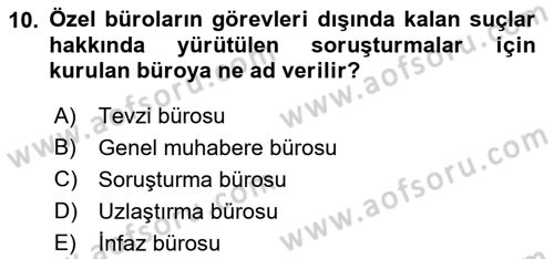 Temel Kalem Mevzuatı Bilgisi Dersi 2022 - 2023 Yılı Yaz Okulu Sınav Soruları 10. Soru