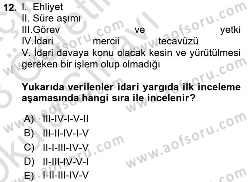 Temel Kalem Mevzuatı Bilgisi Dersi 2022 - 2023 Yılı Yaz Okulu Sınav Soruları 12. Soru