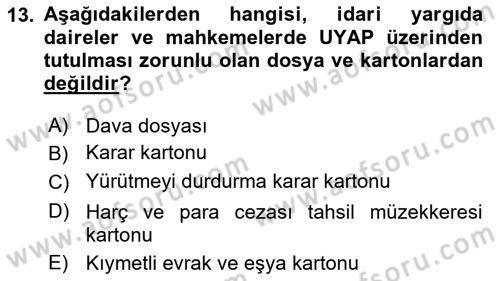 Temel Kalem Mevzuatı Bilgisi Dersi 2022 - 2023 Yılı Yaz Okulu Sınav Soruları 13. Soru