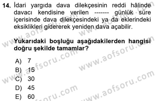 Temel Kalem Mevzuatı Bilgisi Dersi 2022 - 2023 Yılı Yaz Okulu Sınav Soruları 14. Soru