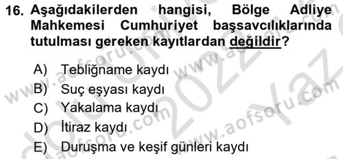 Temel Kalem Mevzuatı Bilgisi Dersi 2022 - 2023 Yılı Yaz Okulu Sınav Soruları 16. Soru