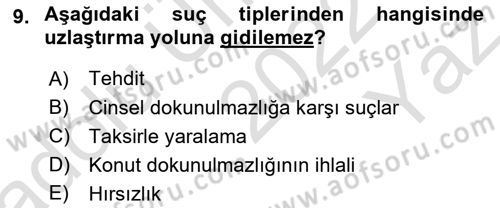 Temel Kalem Mevzuatı Bilgisi Dersi 2022 - 2023 Yılı Yaz Okulu Sınav Soruları 9. Soru