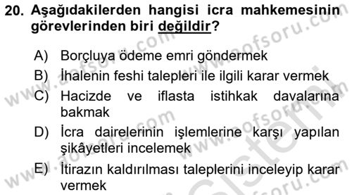 Temel Kalem Mevzuatı Bilgisi Dersi 2023 - 2024 Yılı (Vize) Ara Sınav Soruları 20. Soru