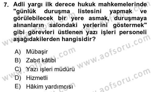Temel Kalem Mevzuatı Bilgisi Dersi 2023 - 2024 Yılı (Vize) Ara Sınav Soruları 7. Soru