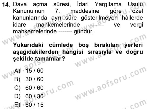 Temel Kalem Mevzuatı Bilgisi Dersi 2023 - 2024 Yılı (Final) Dönem Sonu Sınav Soruları 14. Soru