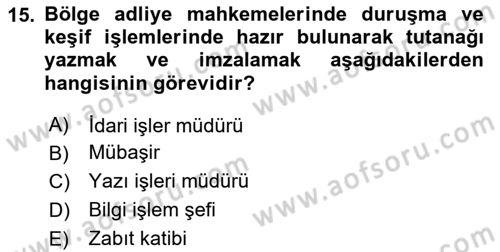 Temel Kalem Mevzuatı Bilgisi Dersi 2023 - 2024 Yılı (Final) Dönem Sonu Sınav Soruları 15. Soru