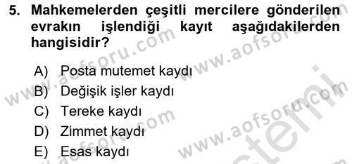 Temel Kalem Mevzuatı Bilgisi Dersi 2023 - 2024 Yılı (Final) Dönem Sonu Sınav Soruları 5. Soru