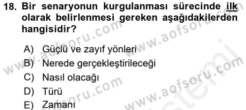 Acil Durum Bilgisi ve Yönetimine Giriş Dersi 2017 - 2018 Yılı (Final) Dönem Sonu Sınav Soruları 18. Soru