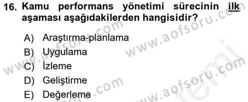 Afet Sosyolojisi Dersi 2017 - 2018 Yılı (Vize) Ara Sınav Soruları 16. Soru