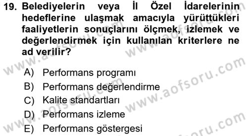 Afet Sosyolojisi Dersi 2017 - 2018 Yılı (Vize) Ara Sınav Soruları 19. Soru