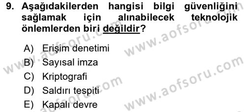 Afet Sosyolojisi Dersi 2017 - 2018 Yılı (Final) Dönem Sonu Sınav Soruları 9. Soru