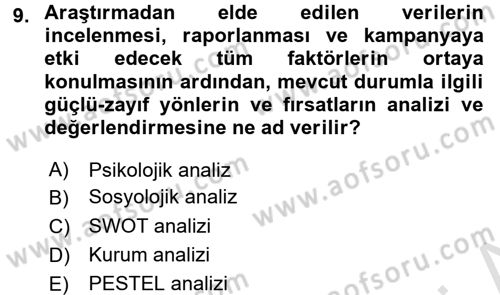 Acil Durum ve Afet Farkındalık Eğitimi Dersi 2017 - 2018 Yılı (Vize) Ara Sınavı 9. Soru