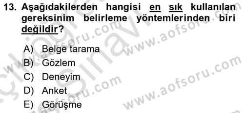 Acil Durum ve Afet Farkındalık Eğitimi Dersi 2018 - 2019 Yılı 3 Ders Sınav Soruları 13. Soru