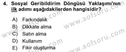 Acil Durum ve Afet Farkındalık Eğitimi Dersi 2018 - 2019 Yılı 3 Ders Sınav Soruları 4. Soru