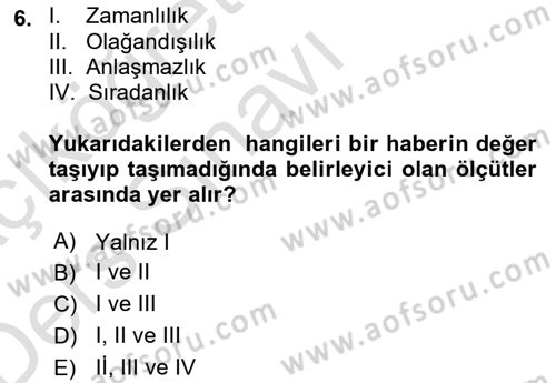 Acil Durum ve Afet Farkındalık Eğitimi Dersi 2018 - 2019 Yılı 3 Ders Sınav Soruları 6. Soru