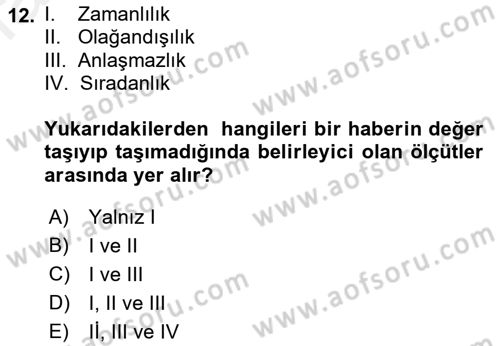 Acil Durum ve Afet Farkındalık Eğitimi Dersi 2018 - 2019 Yılı (Vize) Ara Sınavı 12. Soru