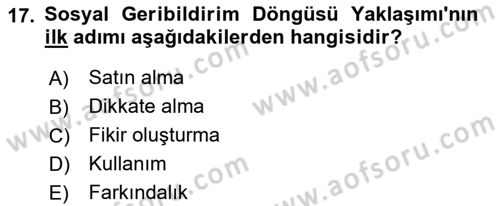 Acil Durum ve Afet Farkındalık Eğitimi Dersi 2018 - 2019 Yılı (Vize) Ara Sınavı 17. Soru