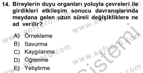 Acil Durum ve Afet Farkındalık Eğitimi Dersi 2018 - 2019 Yılı Yaz Okulu Sınav Soruları 14. Soru