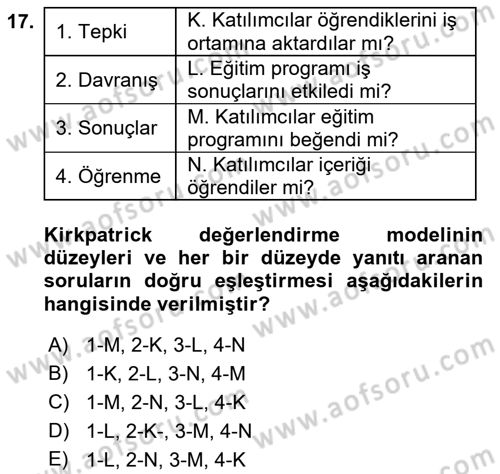 Acil Durum ve Afet Farkındalık Eğitimi Dersi 2018 - 2019 Yılı Yaz Okulu Sınav Soruları 17. Soru