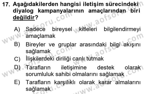 Acil Durum ve Afet Farkındalık Eğitimi Dersi Ara Sınavı Deneme Sınav Soruları 17. Soru