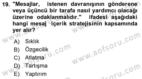 Acil Durum ve Afet Farkındalık Eğitimi Dersi Ara Sınavı Deneme Sınav Soruları 19. Soru