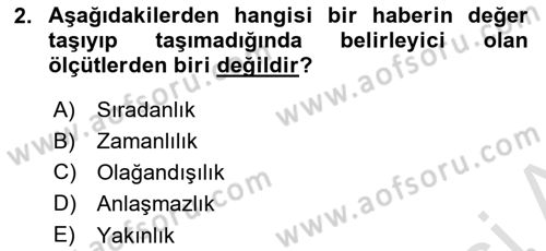 Acil Durum ve Afet Farkındalık Eğitimi Dersi 2019 - 2020 Yılı (Final) Dönem Sonu Sınav Soruları 2. Soru