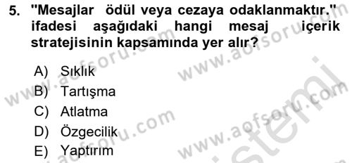 Acil Durum ve Afet Farkındalık Eğitimi Dersi 2019 - 2020 Yılı (Final) Dönem Sonu Sınavı 5. Soru