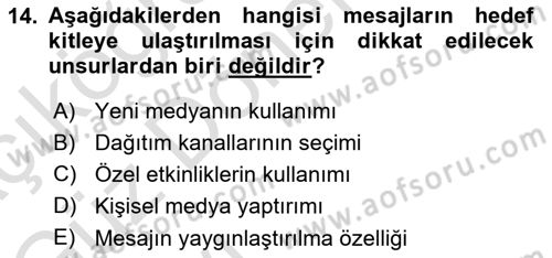 Acil Durum ve Afet Farkındalık Eğitimi Dersi Ara Sınavı Deneme Sınav Soruları 14. Soru