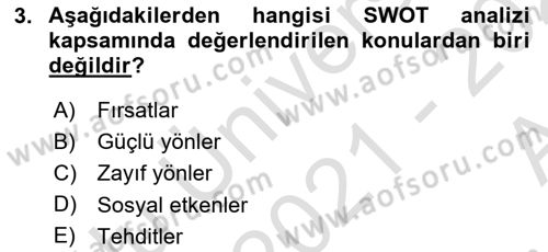 Acil Durum ve Afet Farkındalık Eğitimi Dersi Ara Sınavı Deneme Sınav Soruları 3. Soru