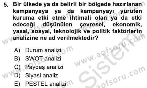 Acil Durum ve Afet Farkındalık Eğitimi Dersi Ara Sınavı Deneme Sınav Soruları 5. Soru