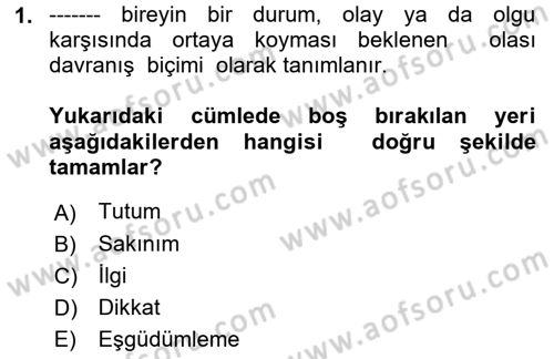 Acil Durum ve Afet Farkındalık Eğitimi Dersi 2021 - 2022 Yılı (Final) Dönem Sonu Sınav Soruları 1. Soru