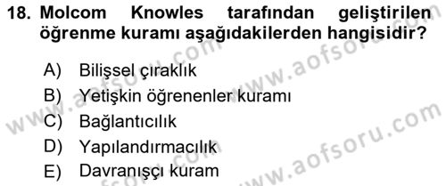 Acil Durum ve Afet Farkındalık Eğitimi Dersi 2021 - 2022 Yılı (Final) Dönem Sonu Sınav Soruları 18. Soru