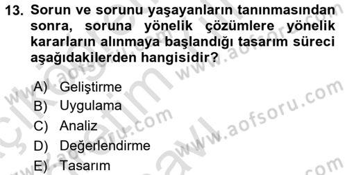 Acil Durum ve Afet Farkındalık Eğitimi Dersi 2021 - 2022 Yılı Yaz Okulu Sınav Soruları 13. Soru