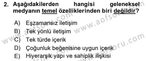 Acil Durum ve Afet Farkındalık Eğitimi Dersi 2021 - 2022 Yılı Yaz Okulu Sınav Soruları 2. Soru