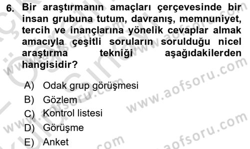 Acil Durum ve Afet Farkındalık Eğitimi Dersi 2021 - 2022 Yılı Yaz Okulu Sınav Soruları 6. Soru