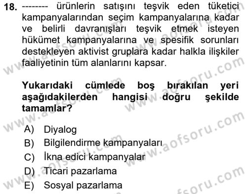 Acil Durum ve Afet Farkındalık Eğitimi Dersi Ara Sınavı Deneme Sınav Soruları 18. Soru