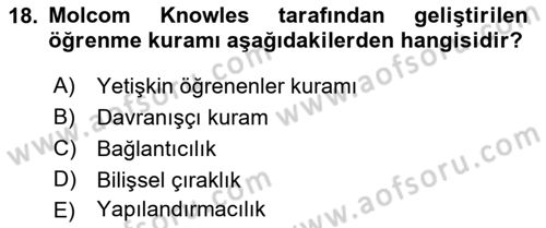 Acil Durum ve Afet Farkındalık Eğitimi Dersi 2022 - 2023 Yılı (Final) Dönem Sonu Sınav Soruları 18. Soru