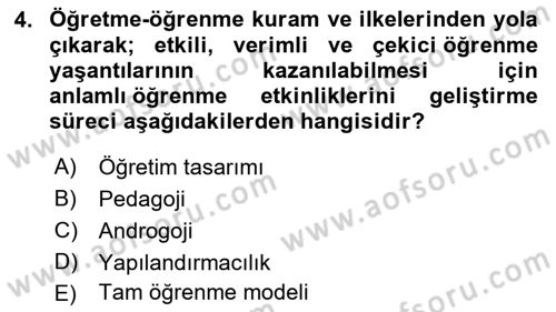 Acil Durum ve Afet Farkındalık Eğitimi Dersi 2022 - 2023 Yılı (Final) Dönem Sonu Sınav Soruları 4. Soru