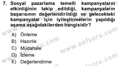 Acil Durum ve Afet Farkındalık Eğitimi Dersi Ara Sınavı Deneme Sınav Soruları 7. Soru