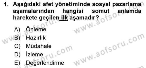 Acil Durum ve Afet Farkındalık Eğitimi Dersi 2024 - 2025 Yılı (Final) Dönem Sonu Sınav Soruları 1. Soru