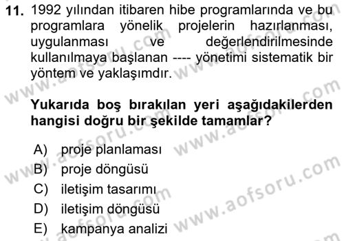 Acil Durum ve Afet Farkındalık Eğitimi Dersi 2024 - 2025 Yılı (Final) Dönem Sonu Sınav Soruları 11. Soru