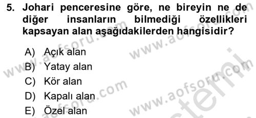 Acil Durum ve Afet Farkındalık Eğitimi Dersi 2024 - 2025 Yılı (Final) Dönem Sonu Sınav Soruları 5. Soru