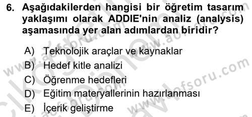 Acil Durum ve Afet Farkındalık Eğitimi Dersi 2024 - 2025 Yılı (Final) Dönem Sonu Sınav Soruları 6. Soru