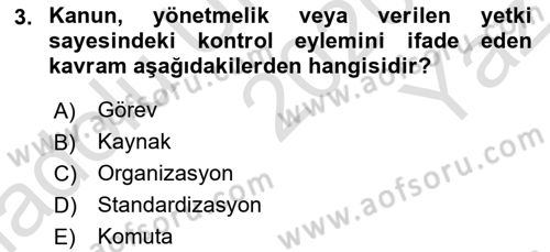 Afet Tıbbı ve Yönetim İlkeleri Dersi 2020 - 2021 Yılı Yaz Okulu Sınav Soruları 3. Soru