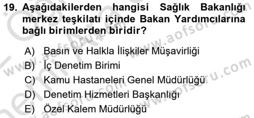 Afet Yönetimi 2 Dersi 2021 - 2022 Yılı (Vize) Ara Sınav Soruları 19. Soru