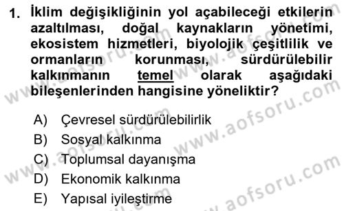 Afet Yönetimi 2 Dersi 2021 - 2022 Yılı (Final) Dönem Sonu Sınav Soruları 1. Soru