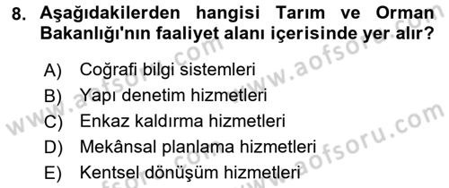 Afet Yönetimi 2 Dersi 2021 - 2022 Yılı (Final) Dönem Sonu Sınav Soruları 8. Soru