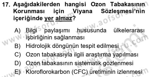 Afet Yönetimi 2 Dersi 2021 - 2022 Yılı Yaz Okulu Sınav Soruları 17. Soru